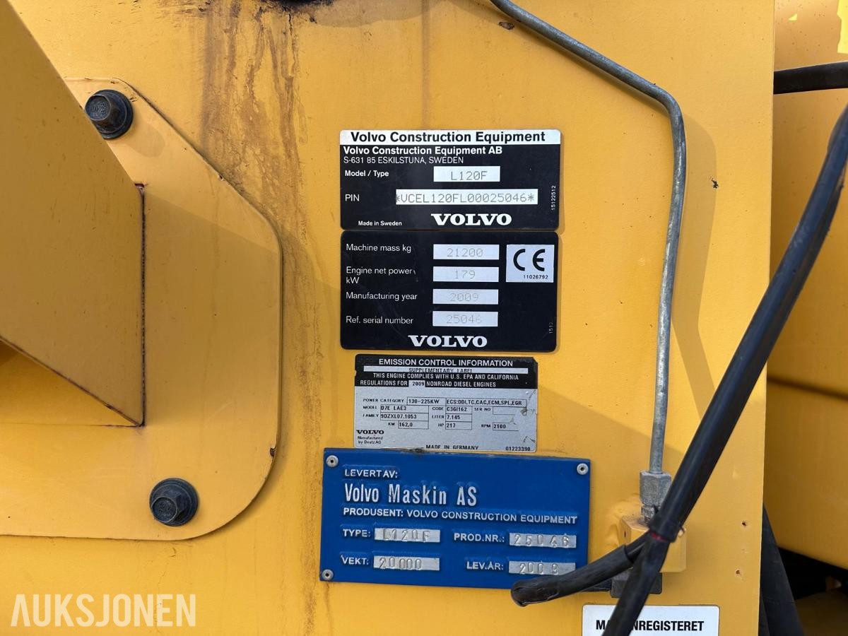 2009 Volvo L120F hjullaster 
